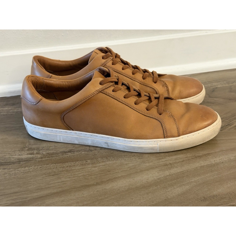 J. Crew Mercantile Leather Sneakers Casual Shoes Sz 13 Tan Brown  Cognac CI717